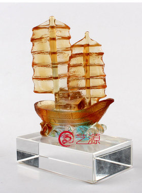 琉璃一帆风顺朋友升迁生日装饰品