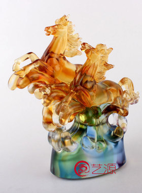 雄风创意商务朋友客户礼物琉璃马