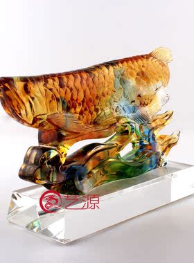 金龙鱼琉璃旺财家居客厅升迁摆件