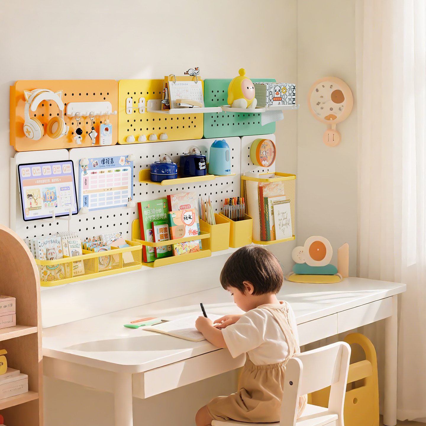 Hole plate wall shelf tabletop without hole drilling metal