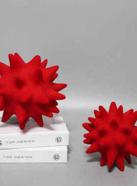 北欧创意树脂植绒海胆摆件书房