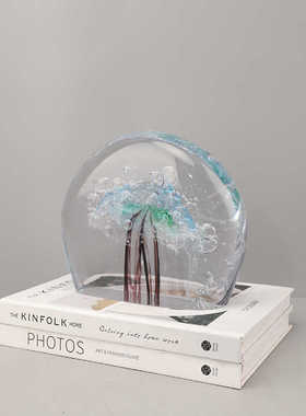 创意琉璃常青树吉祥寓意装饰摆件