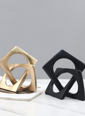 抽象四方环形树脂艺术装饰摆件