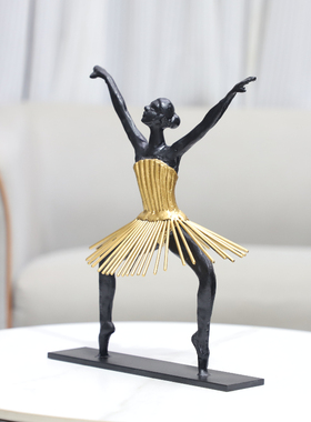 简约抽象芭蕾舞女孩人物雕塑摆件