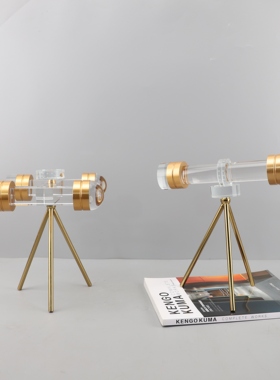 现代简约创意水晶金属望远镜