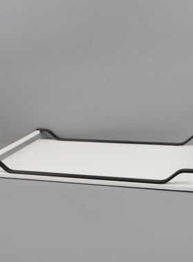 欧式创意白色皮革托盘样板房