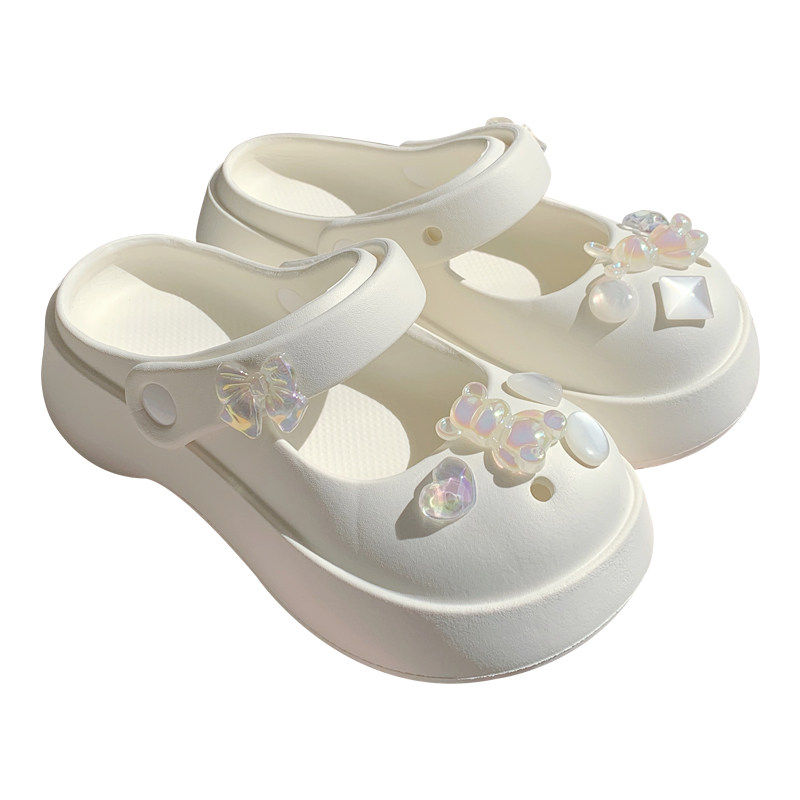 玛丽珍凉鞋厚底增高eva防滑沙滩鞋女夏季小熊爱心户外包头洞洞鞋,淘宝优惠券,粉丝福利购,淘宝优惠卷