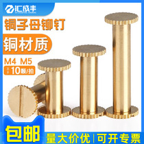 Copper-primary-secondary screw brass primary-secondary willow nail clamping plate screw album account book with butt screw nut M4M5