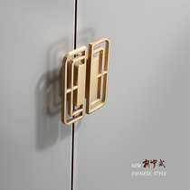 New Chinese wardrobe door handle golden imitation ancient solid wood whole closet cupboard door handle drawer handle to the furniture furniture