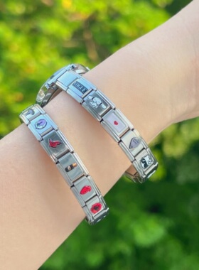 白底kitty模块手表diy原创模块表带叠戴y2k复古手链新奇礼物