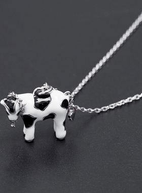 彩釉生肖可调节925银细款项链