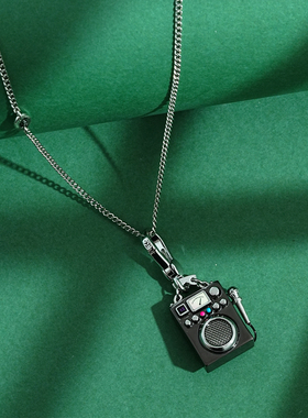 潮酷麦克风话筒k歌机吊坠项链