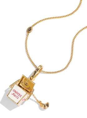 boshuolin juicy潮立体印花字母可打开外卖盒子水饺吊坠挂饰项链