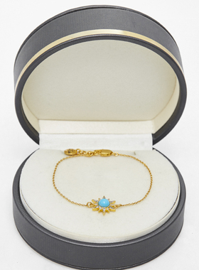 时尚蓝玉石太阳花手链