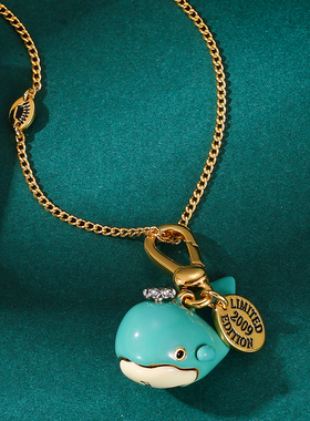 可爱时尚蓝色鲸鱼吊坠