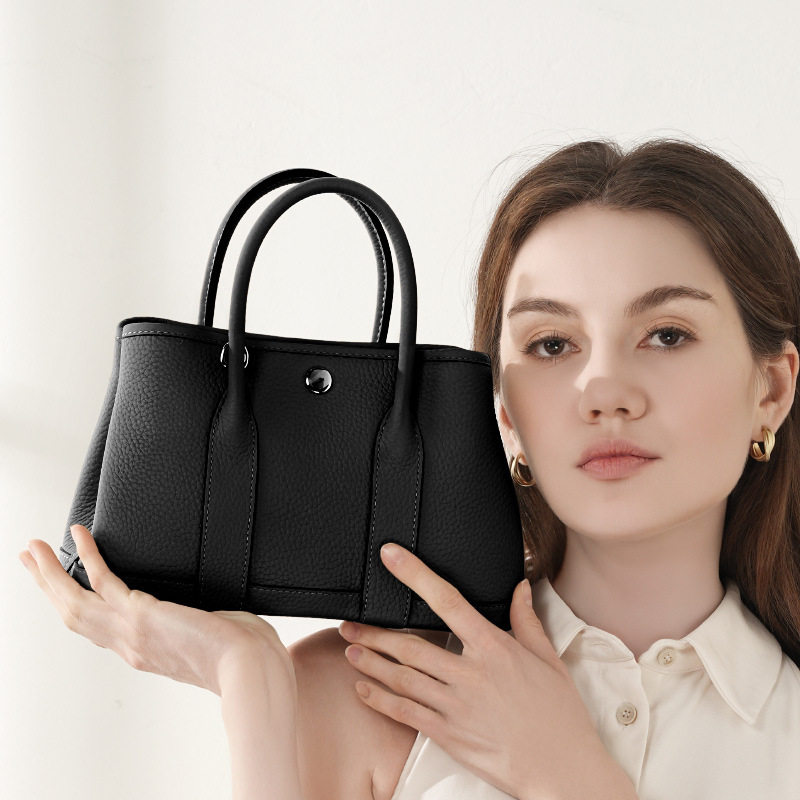 头层TC牛皮花园包真皮女包2025欧美新款复古水桶包时尚手提女包,淘宝优惠券,粉丝福利购,淘宝优惠卷