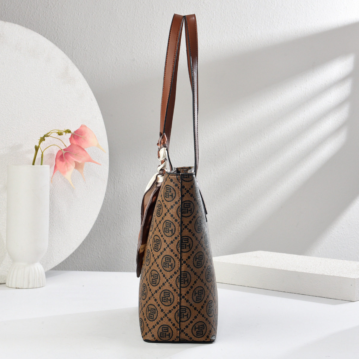 托特包bag格子手提包大容量单肩斜挎包丝巾配饰台州女包bags,淘宝优惠券,粉丝福利购,淘宝优惠卷