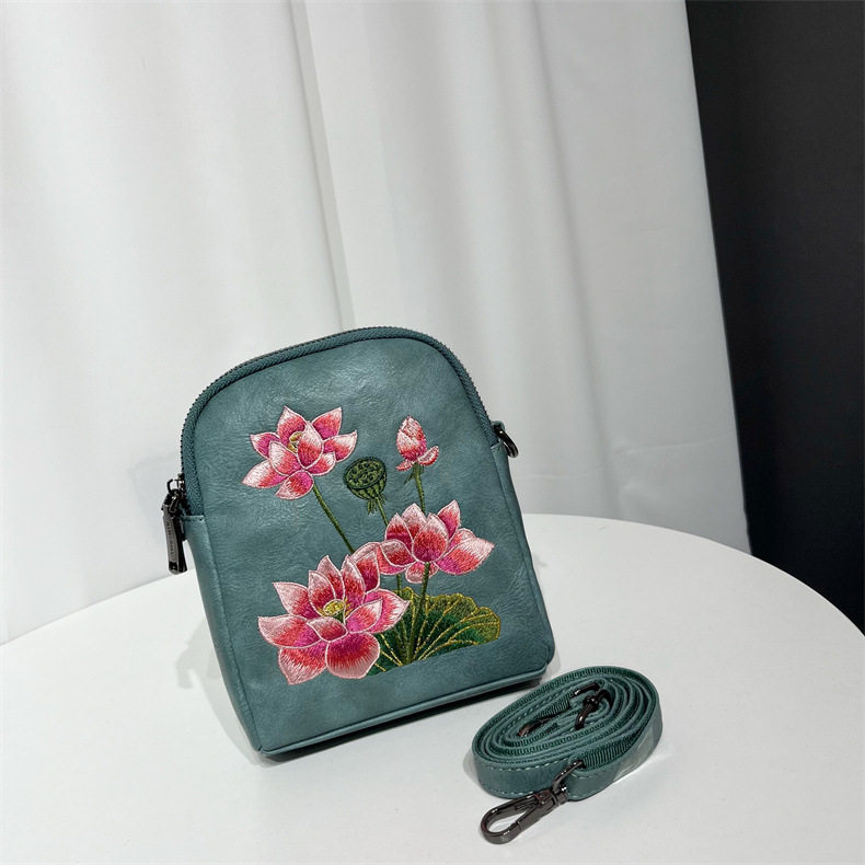 单肩包复古民族风休闲质感压花包包女中国风通勤百搭手机斜挎包,淘宝优惠券,粉丝福利购,淘宝优惠卷