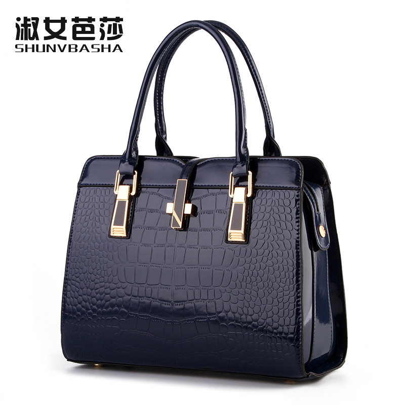 包包女2024新款亮漆皮鳄鱼纹时尚单肩手提女包欧美风范大气女士包,淘宝优惠券,粉丝福利购,淘宝优惠卷
