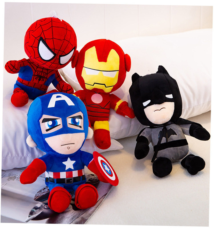 英雄联盟玩偶英雄人物毛绒玩具超人美国队长钢铁蝙蝠蜘蛛侠联盟公仔动漫玩偶