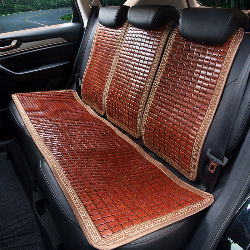 汽车通用凉席坐垫夏季竹子座垫前排后排全车三件套带靠背透气防滑