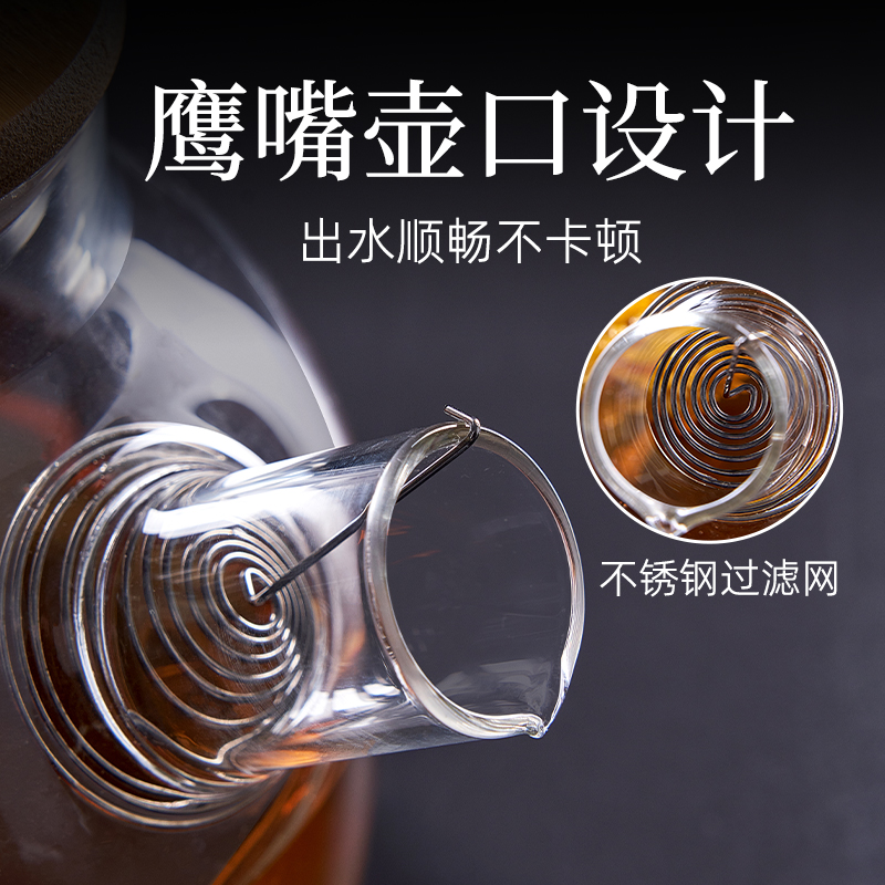 围炉煮茶壶玻璃壶泡茶专用壶家用冷烧水壶明火电陶炉煮茶器花茶壶