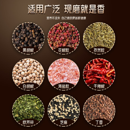 不锈钢胡椒研磨器手动高端研磨瓶海盐黑白胡椒粒花椒磨粉神器家用 - 图3
