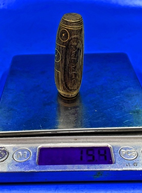 沉水文莱树心油精品天珠【六字真言】沉香挂件重15.4克清凉兰花香