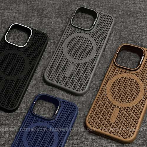 高级MagSafe磁吸蜂窝散热适用于iPhone17pro支架苹果15手机壳16ProMax新款17防指纹12网红13男女14plus防摔pm - 图0