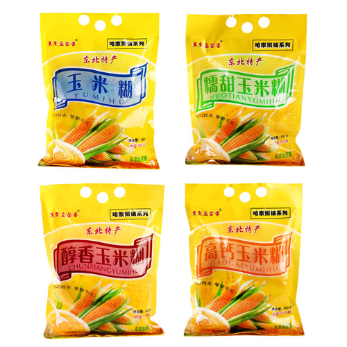 玉米糊400g*4玉米糊糊粉冲饮玉米片即食早餐冲泡玉米粥粉速食粥 - 图0