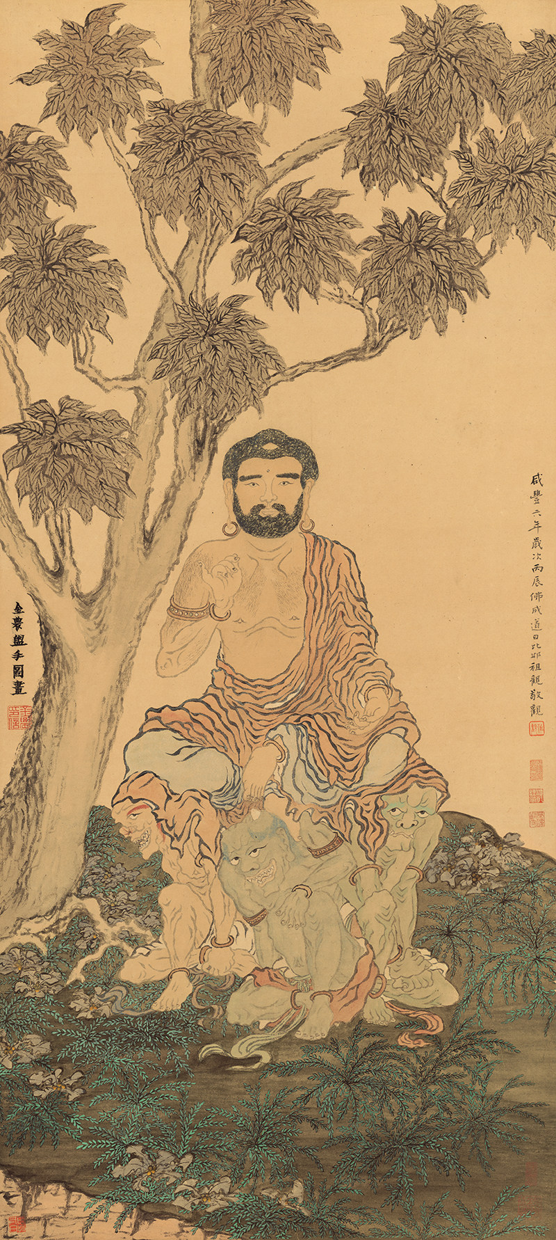 金农佛像图轴清朝古代高清水墨人物绘画打印高清电子版大图片素材