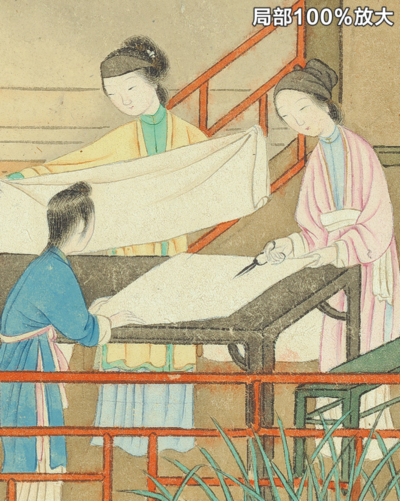 顾洛蚕织图卷清朝古代传统仕女养蚕织布纺织高清电子版大图片素材 - 图2