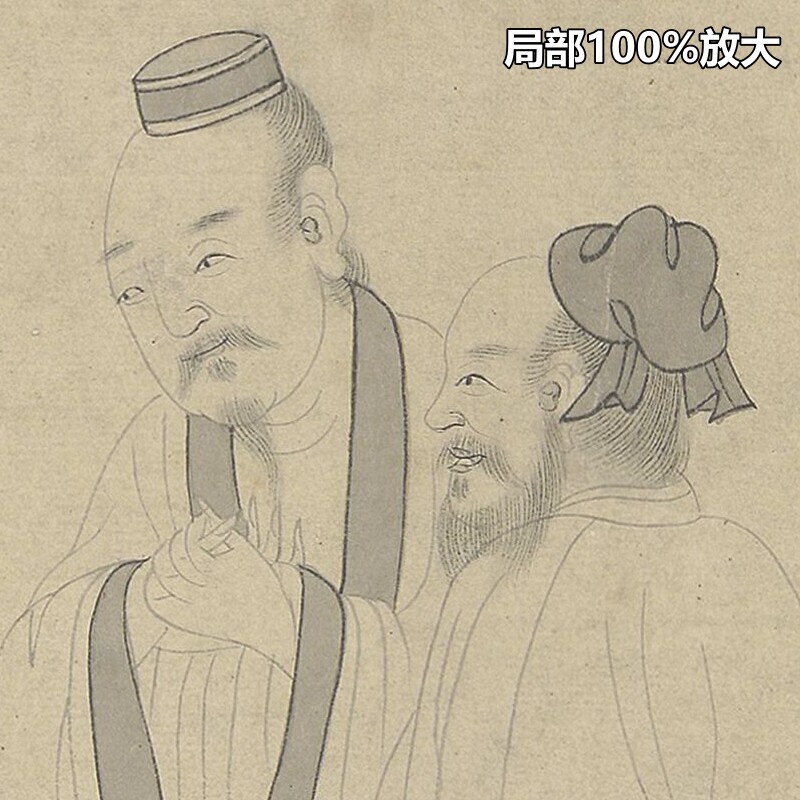 明朝佚名陶潜轶事图卷上下2副古代白描人物线稿 高清电子图片素材