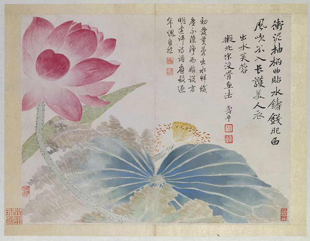 恽寿平山水花鸟图册页10副清朝古代花卉工笔国画高清电子图片素材 - 图1