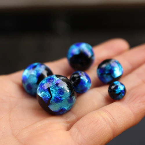 8 10 12 мм светло -синий японский стиль светящийся стеклянный колье за ​​колье глазированные точки точечные шарики светящиеся жемчужины