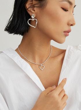 【Tonight or Never】S925纯银 爱心吊坠耳钉 法式设计轻奢高级感