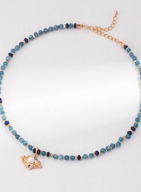 【Tonight or Never】S925纯银恶魔之眼珍珠项链天河石轻奢高级感