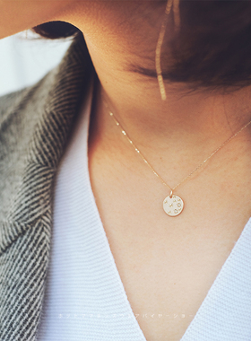 苹果的生活家|精美别致 10K金淡水珍珠太阳花锁骨链星光钻石项链