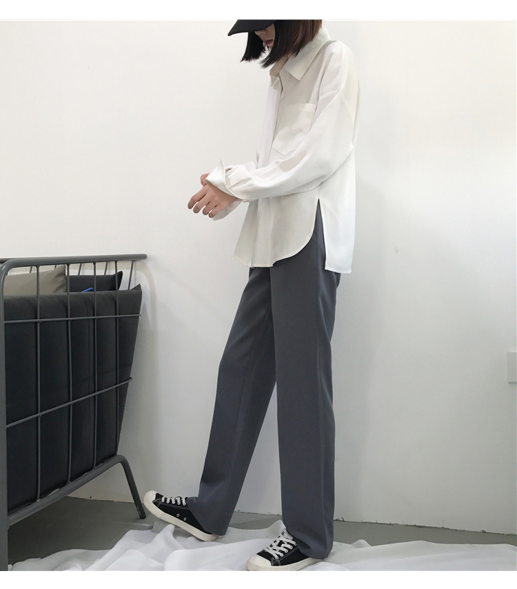 垂感坠感阔腿裤女秋季大码高腰拖地裤工装西装裤宽松休闲直筒长裤 垂感坠感阔腿裤女秋季大码高腰拖地裤工装西装裤宽松休闲直筒长裤
