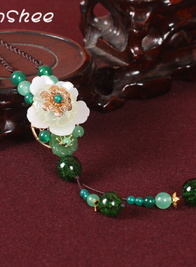 款百搭树脂花瓣琉璃衣服女项链