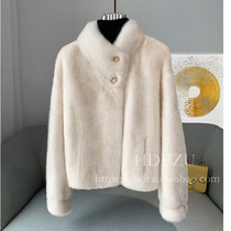 2023 Winter New Imported mink fur Fur Coats Lady Short a whole mink collar Lean Mink Fur Coat Temperament Fashion