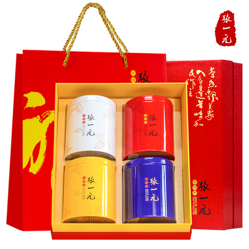张一元茶叶四大名茶中国元素茉莉花茶铁观音滇红组合高档礼盒300g - 图3