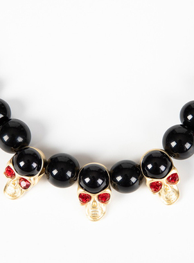 黑色新款可调节潮牌小众设计珍珠