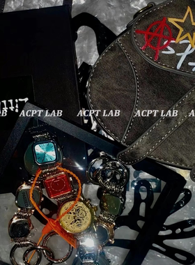 ACPTLAB原创设计表盘挂链包挂饰自制diy中古甜酷包包肩带重工链条