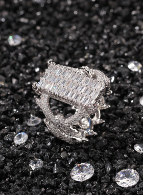 欧美ins荆棘镀金嘻哈戒指情侣