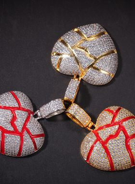 嘻哈破碎创可贴吊坠水滴心挂情侣