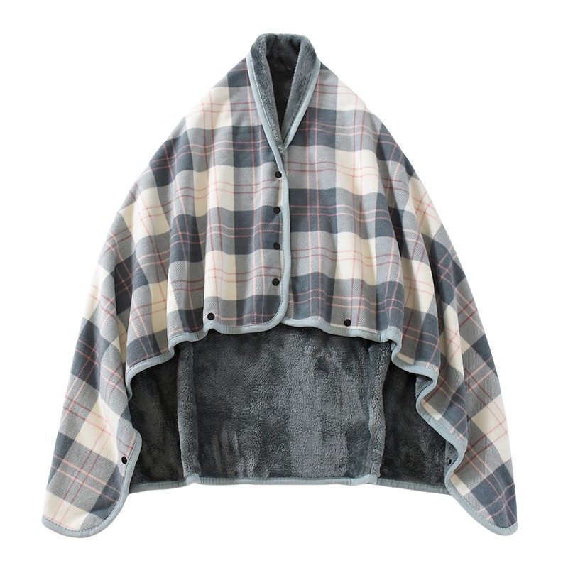 办公室午睡毯带袖扣毛毯冬季加厚盖毯披肩保暖沙发午休毯斗篷披风,淘宝优惠券,粉丝福利购,淘宝优惠卷