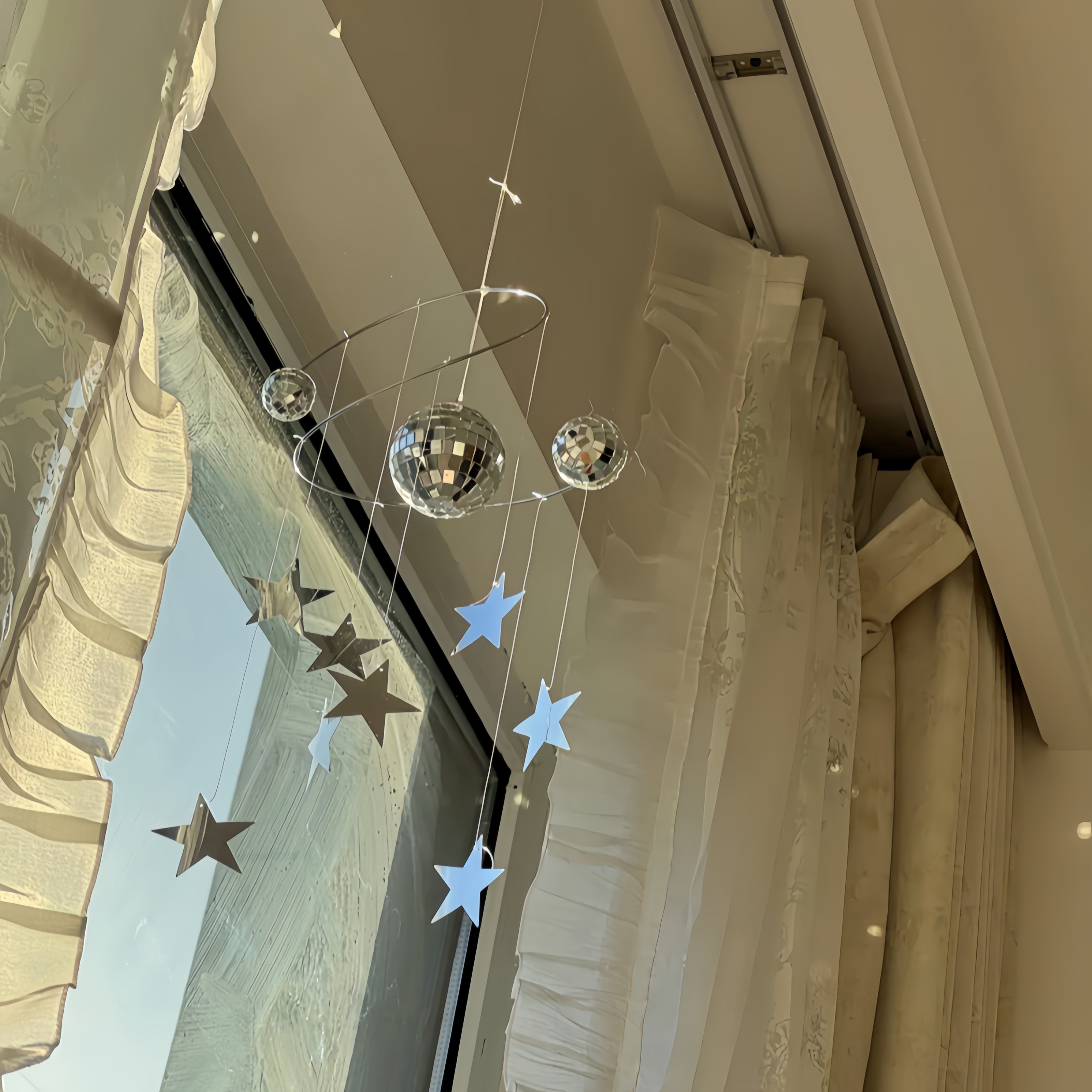 【阳光捕手】disco迪斯科球风铃挂件星星反光房间装饰diy客厅摆件 - 图3