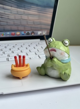 所求皆所愿可爱青蛙香插桌面摆件