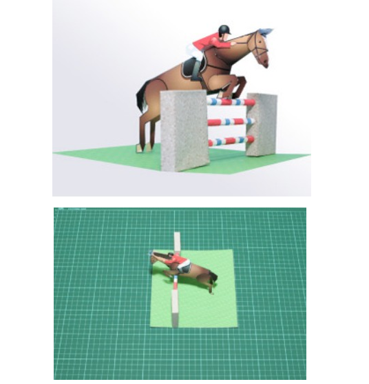 儿童益智DIY手工制作体育运动纸偶人骑马马术比赛3D纸质模型玩具,淘宝优惠券,粉丝福利购,淘宝优惠卷